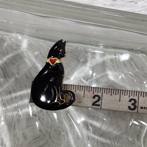 Vintage signed Vero black cat brooch pin - Picture 6 of 7